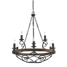 Golden Canada 1821-9 BI - Wry Lighting Madera 9-light Chandelier in Black Iron
